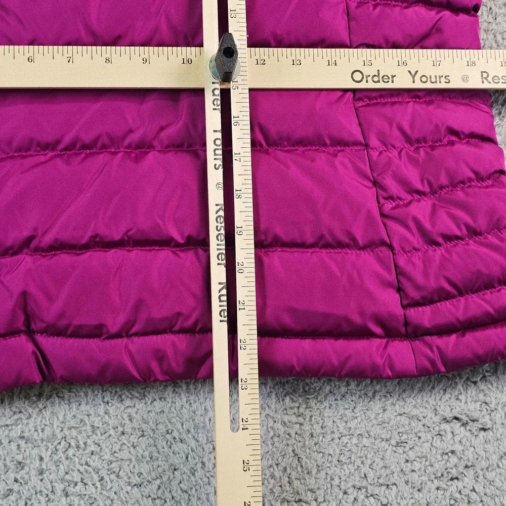 Lands' End Puffer Vest Womens Small 6-8 Pink Down Quilted Zip Winter Insulated